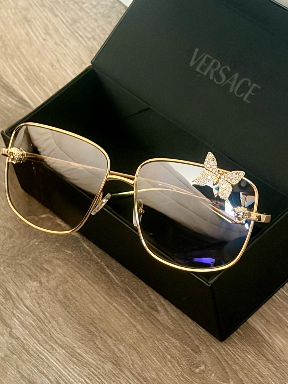 Versace Gold Frame Medusa Butterfly Sunglasses VE2282